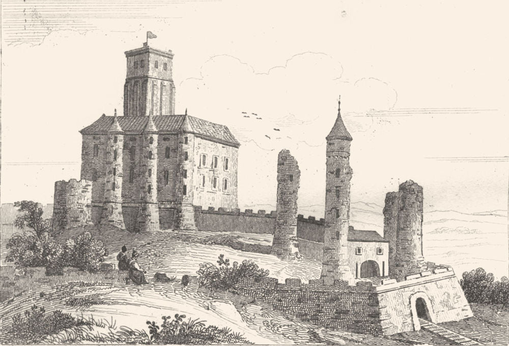 CREUSE. Chateau d'Aubusson démoli en 1635 1835 old antique print picture